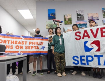 SEPTA protesters inside Joe Picozzi’s office