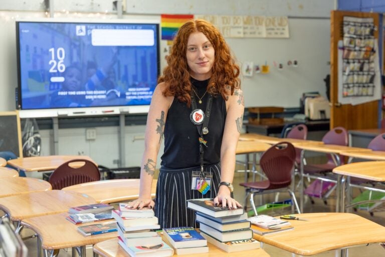 Kate Conroy, an English and journalism teacher at William L. Sayre High School in Philadelphia, has banned generative AI in her classes. (Kimberly Paynter/WHYY)