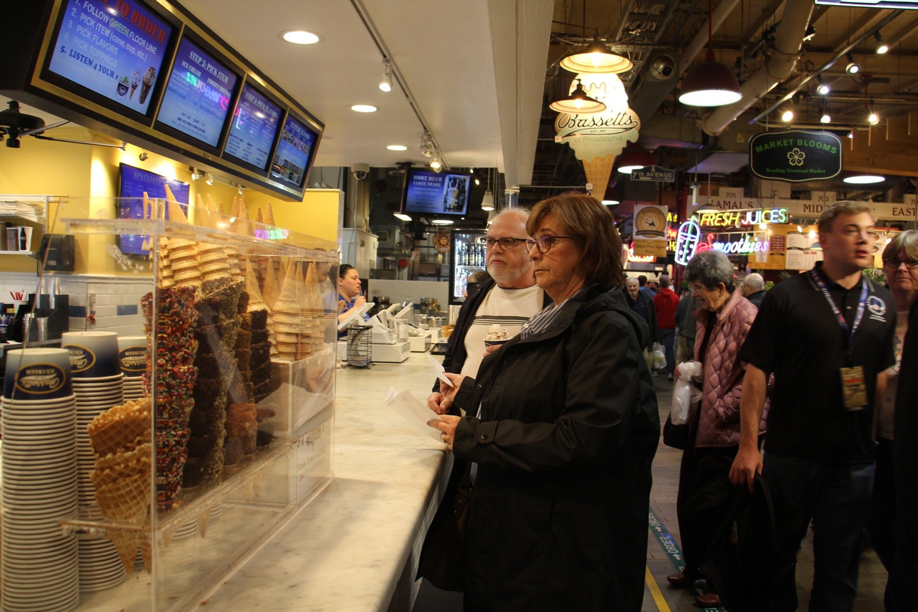 customers at Bassetts Ice Cream at Reading Terminal Market