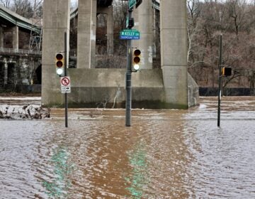 Kelly Drive in Philadelphia flooded