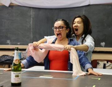 Performers rehearsing for play ''La Otra''