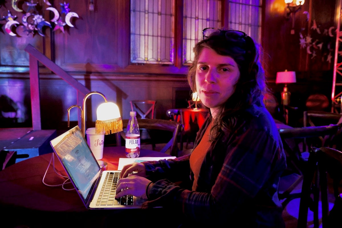 Sally Ollove preparing at Greek Hall