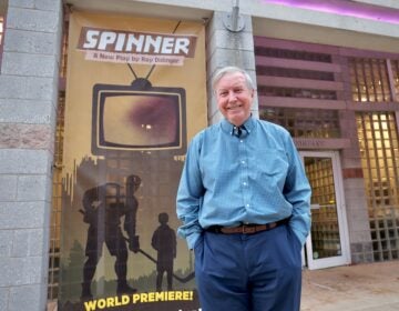 Ray Didinger posing for a photo in front of the theater