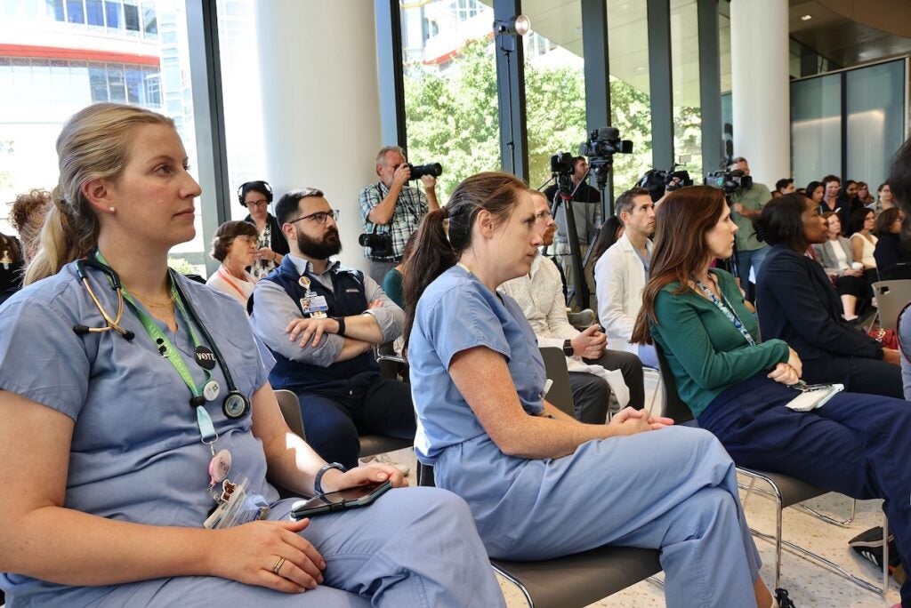 Children's Hospital of Philadelphia employees at press conference