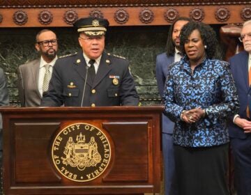 Philadelphia Police Commissioner Kevin Bethel and Mayor Cherelle Parker