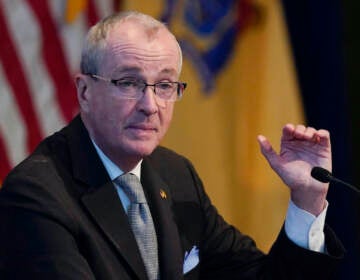 Close-up of New Jersey Governor Phil Murphy as he speaks.