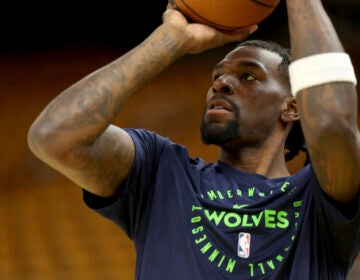 Minnesota Timberwolves center Naz Reid warms up
