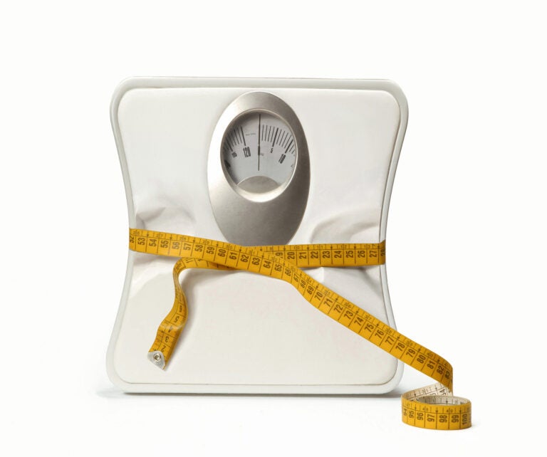 Weight scale with a measuring tape. Bathroom Scale with a measur