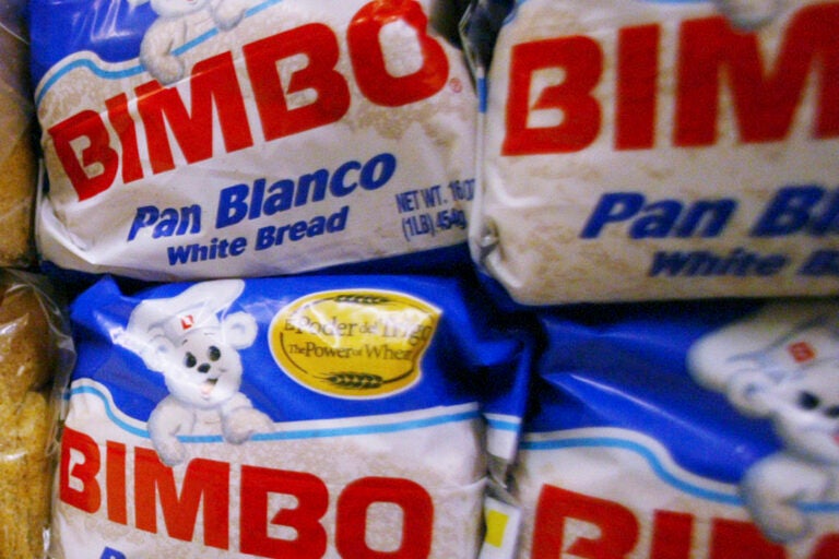 Bimbo bread is displayed on a shelf