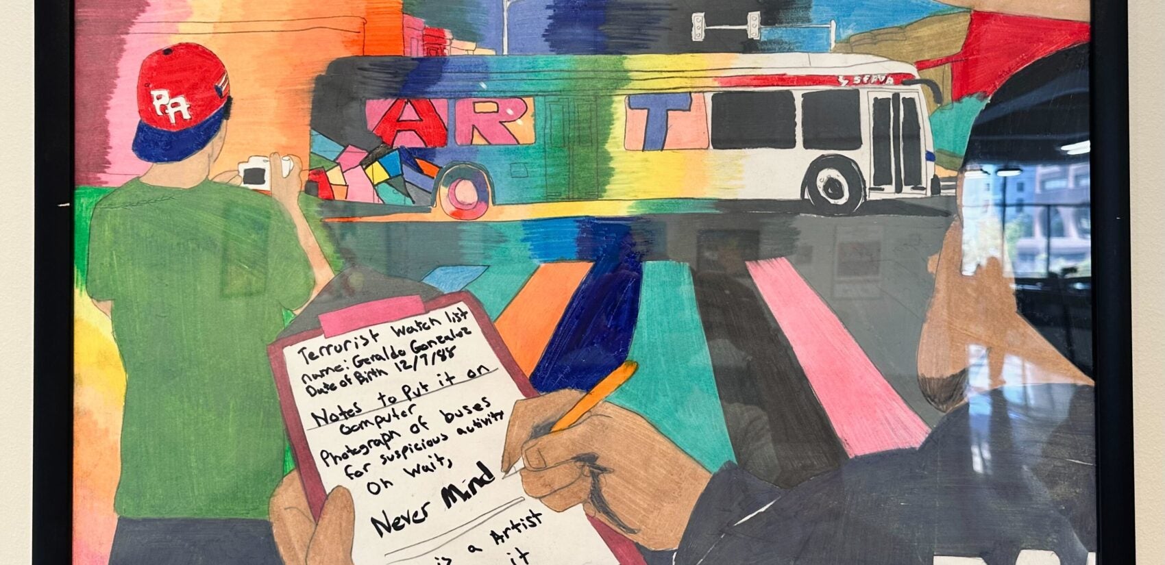 A piece Geraldo drew shortly after his encounter with the Wilmington Police