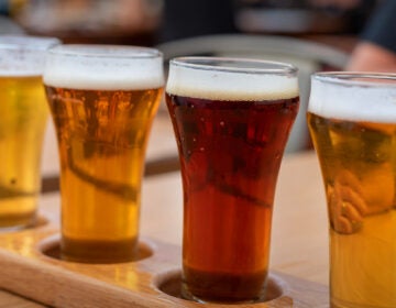 Four glasses of beer