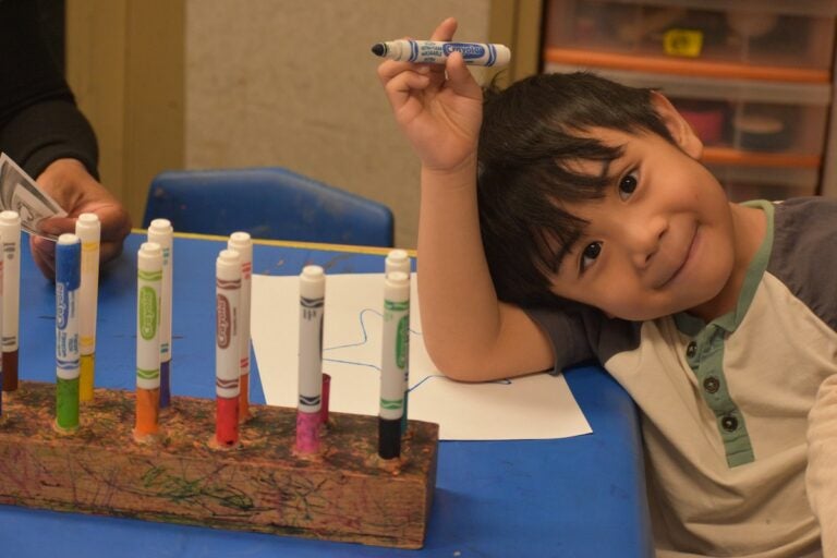 The Settlement Music School Kaleidoscope Preschool Arts Enrichment Program, in Philadelphia, prepares students for school readiness skills through early learning, music, creative movement, and visual arts classes. (Meg Looby/Settlement Music School)
