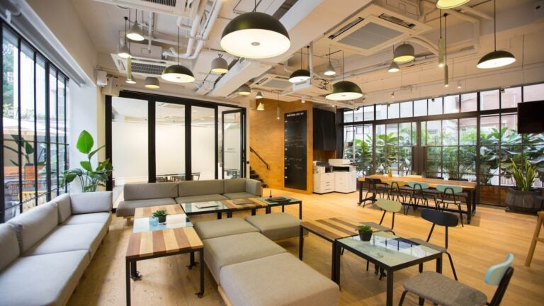 A co-working space area