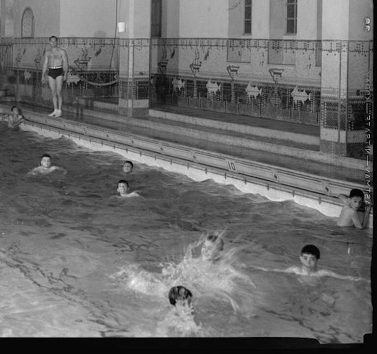 Boys swimming at the Jerusalem Y.M.C.A (G. Eric and Edith Matson Photograph Collection, Library of Congress, Prints & Photographs Division, LC-DIG-matpc-22514.)