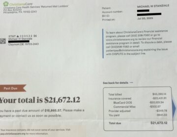 Medical bill of Mick Stanziale