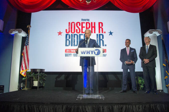 President Joseph R. Biden Jr. standing at a podium giving a speech
