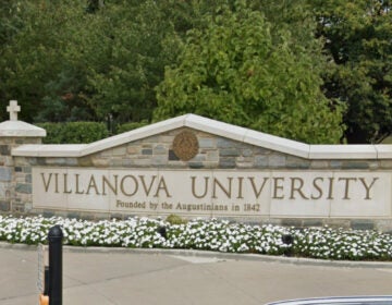 A sign for Villanova University