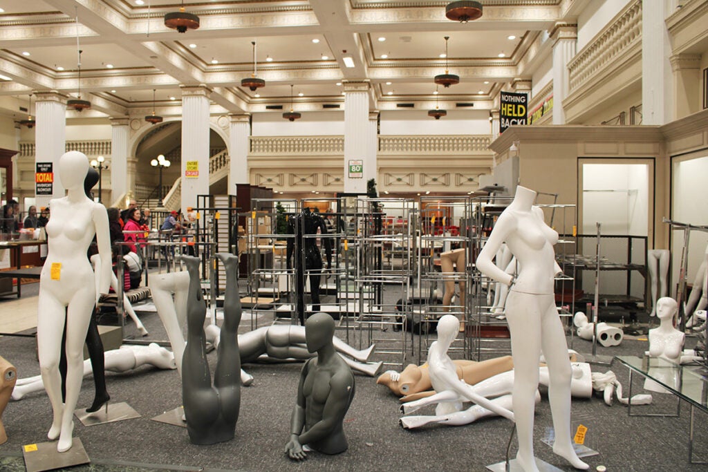 Mannequins inside the Center City Macy's