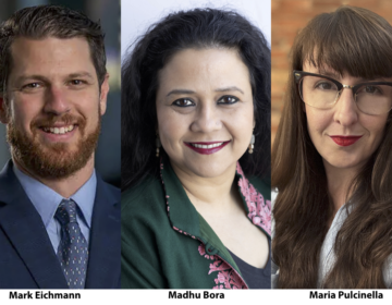 Three side-by-side headshots of people