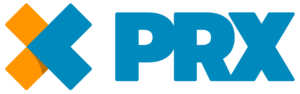 A colored horizontal PRX logo. There is an orange and teal X followed by 