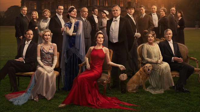 Hugh Bonneville, Paul Giamatti, Dominic West, and Michelle Dockery in Downton Abbey: The Grand Finale (2025)